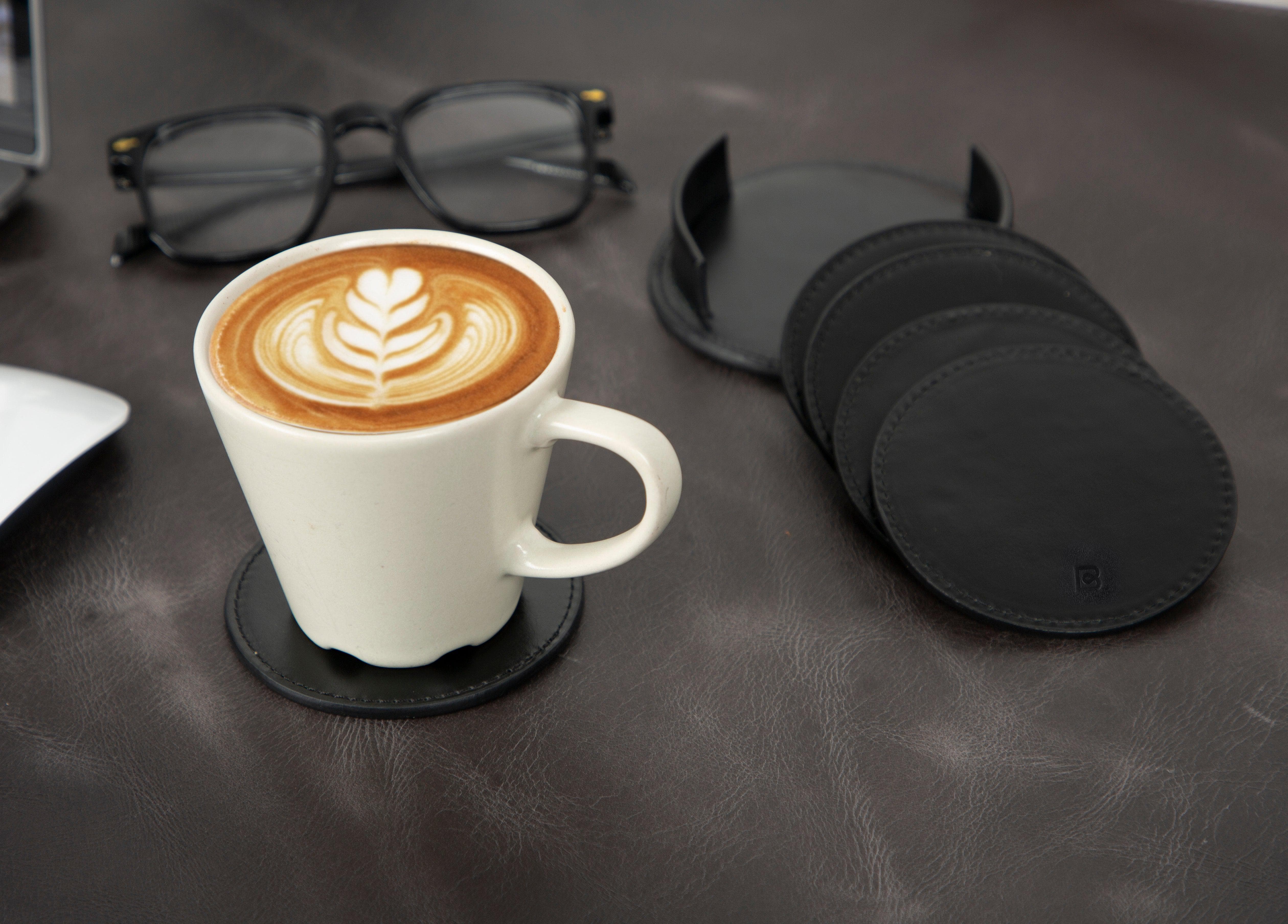 Lavion Leather Cup Coaster Set Bouletta