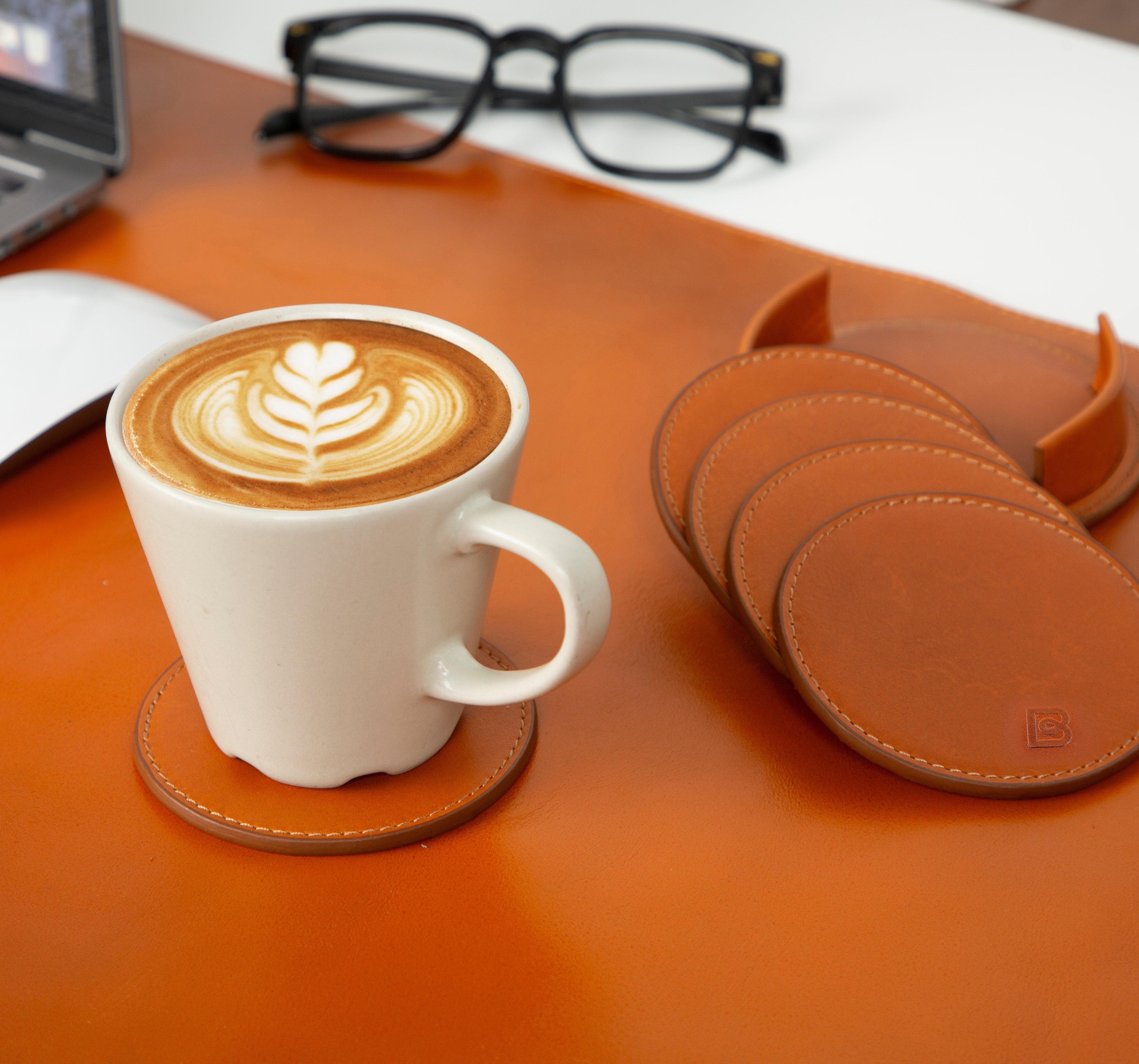 Lavion Leather Cup Coaster Set Bouletta