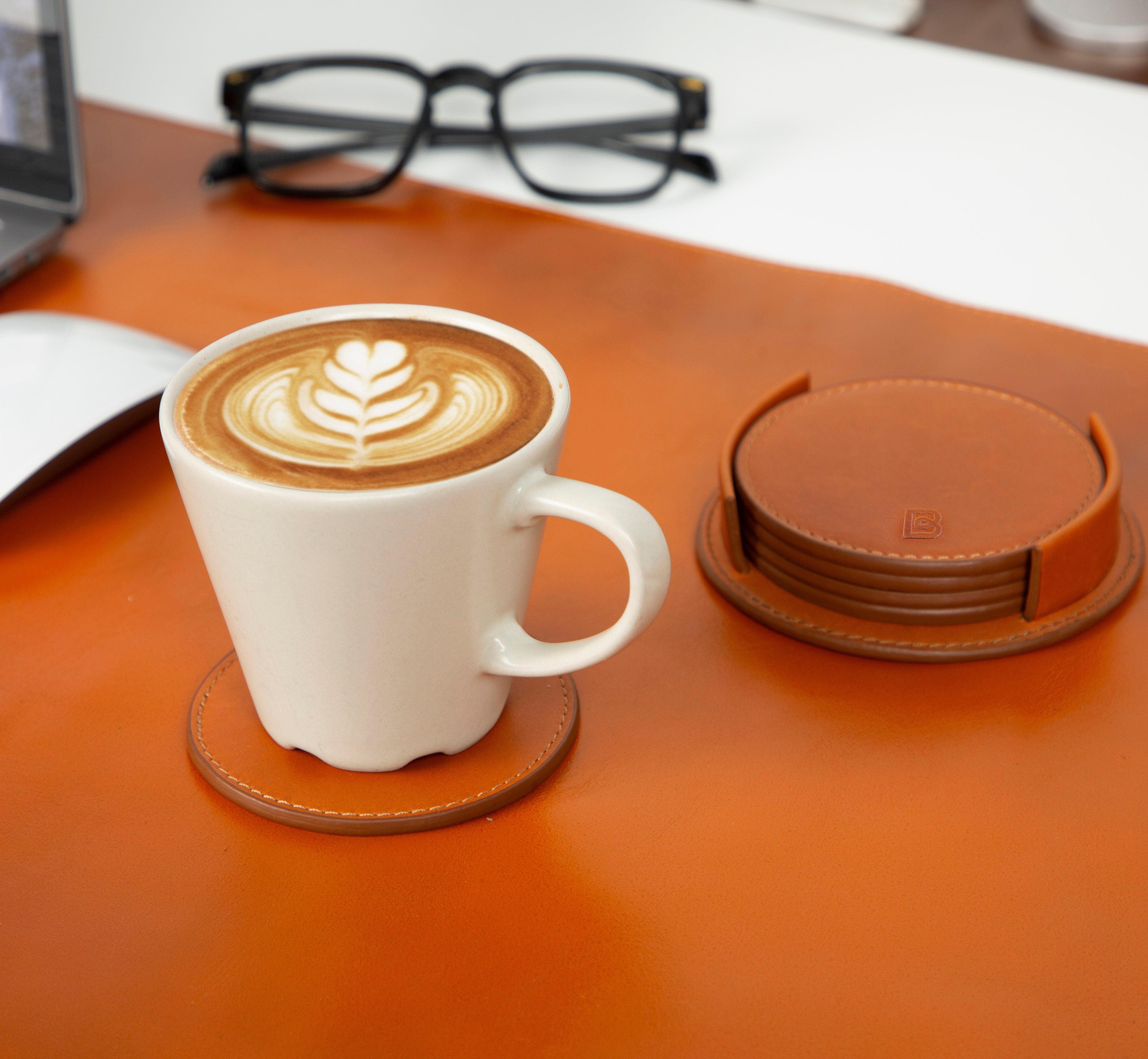 Lavion Leather Cup Coaster Set Bouletta