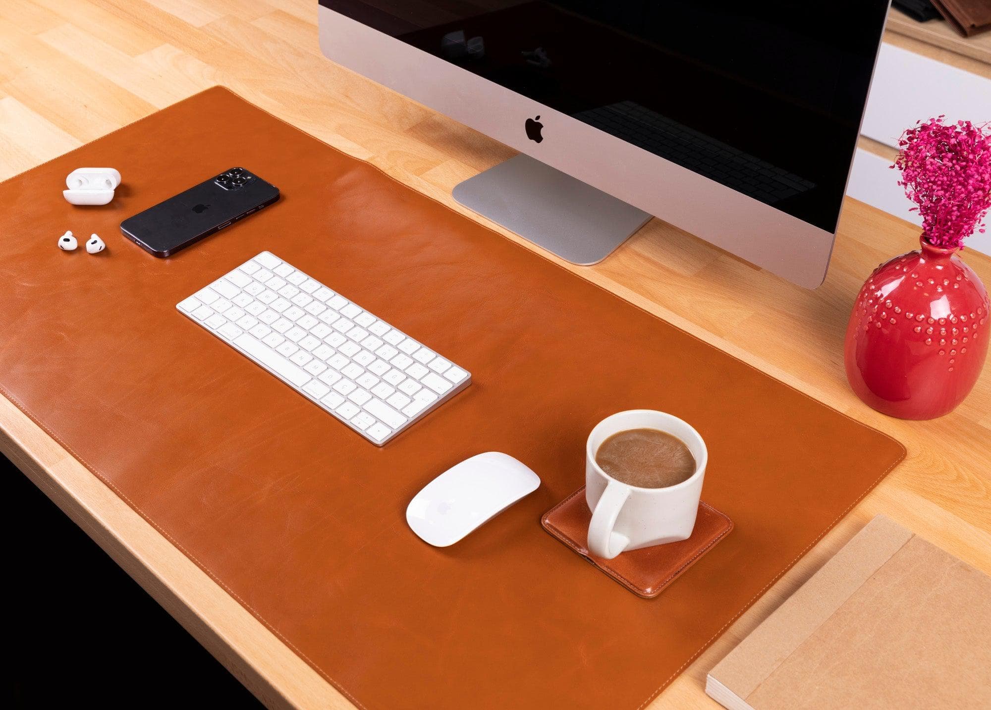 Leather Desk Mat Tan Bouletta