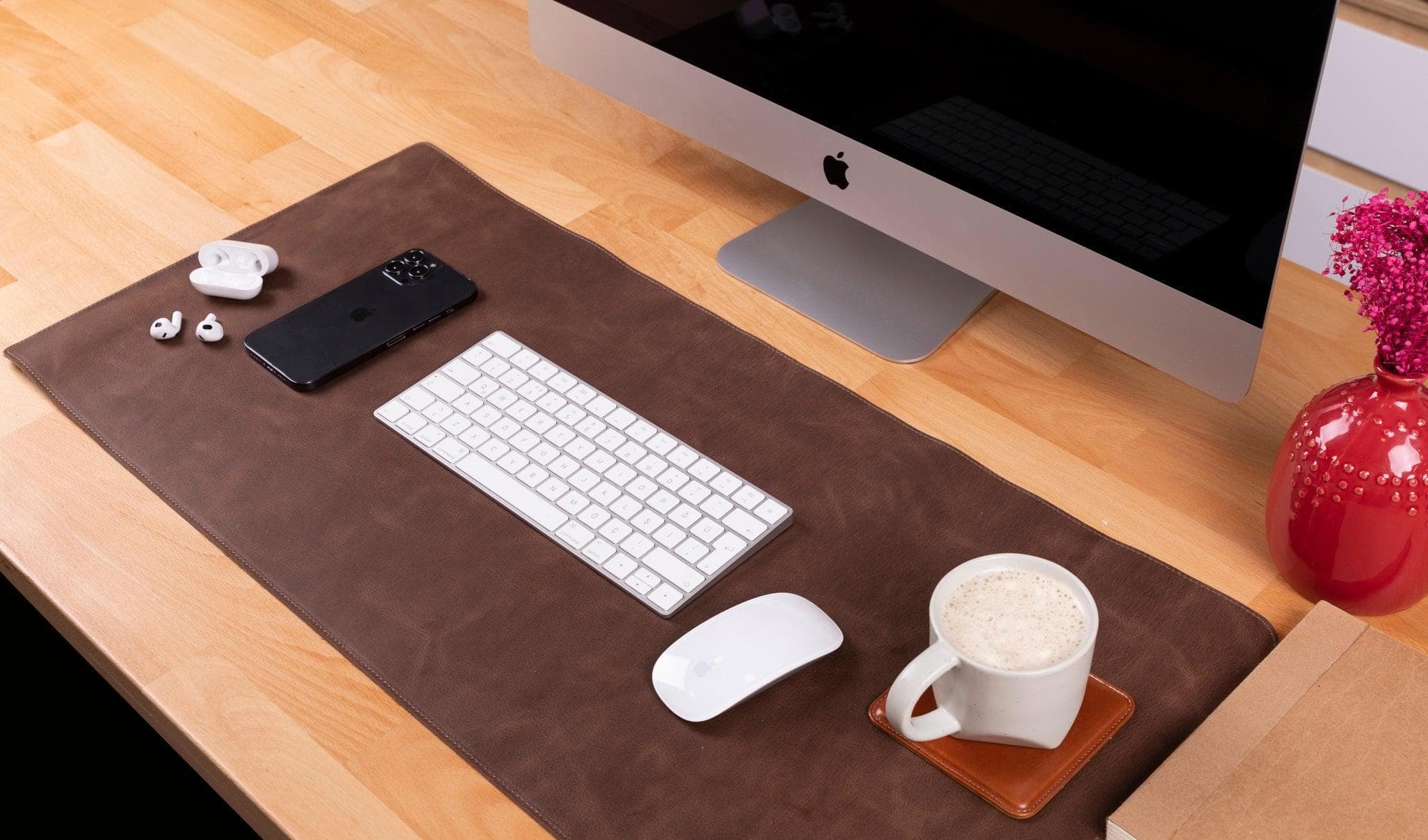 Leather Desk Mat Brown Bouletta