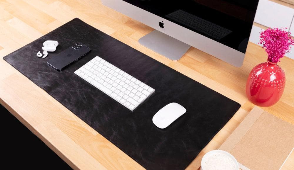 Leather Desk Mat (30 cm X 46 cm) Black Bouletta