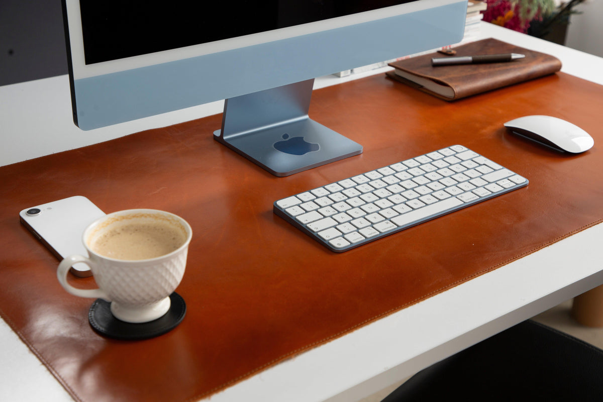 Leather Natural Desk Mat (91 cm x 48 cm) Tan Bouletta