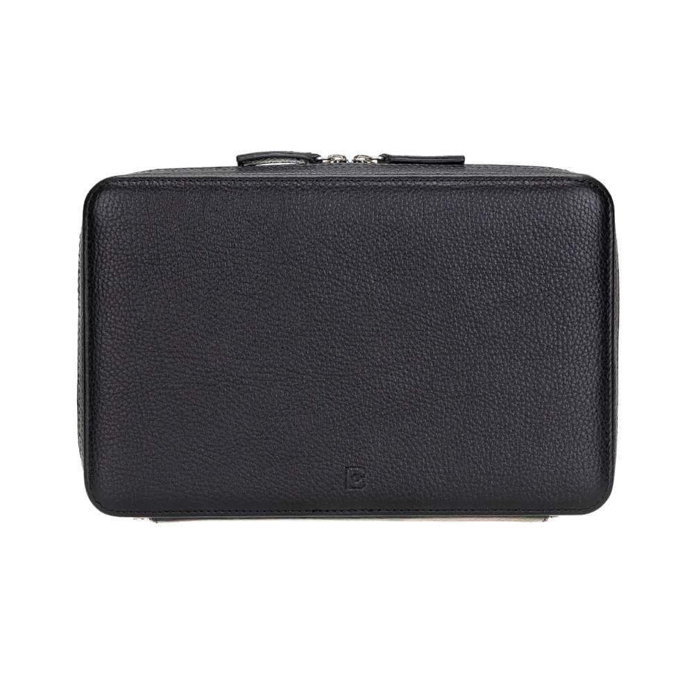 Leather Travel Cable Organizer Pebble Black Bouletta
