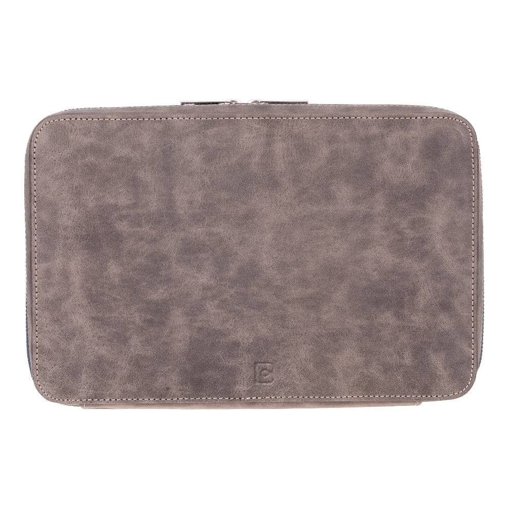 Leather Travel Cable Organizer Light Gray Bouletta