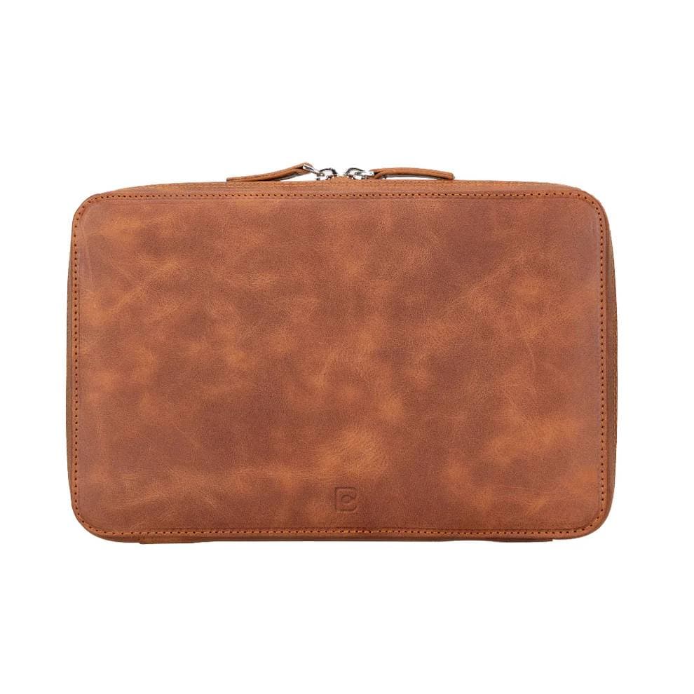 Leather Travel Cable Organizer Brown Bouletta