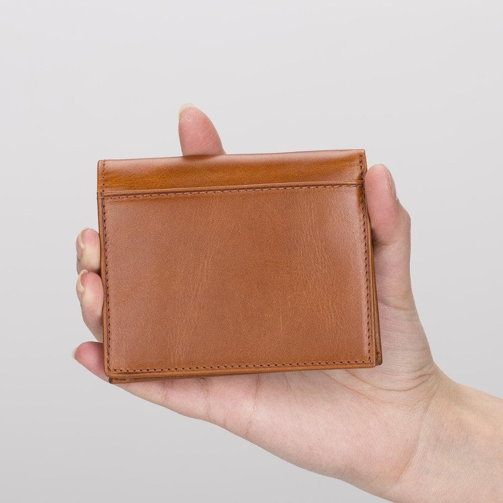 Leather Yetta Card Holder - Brown Brown Bouletta