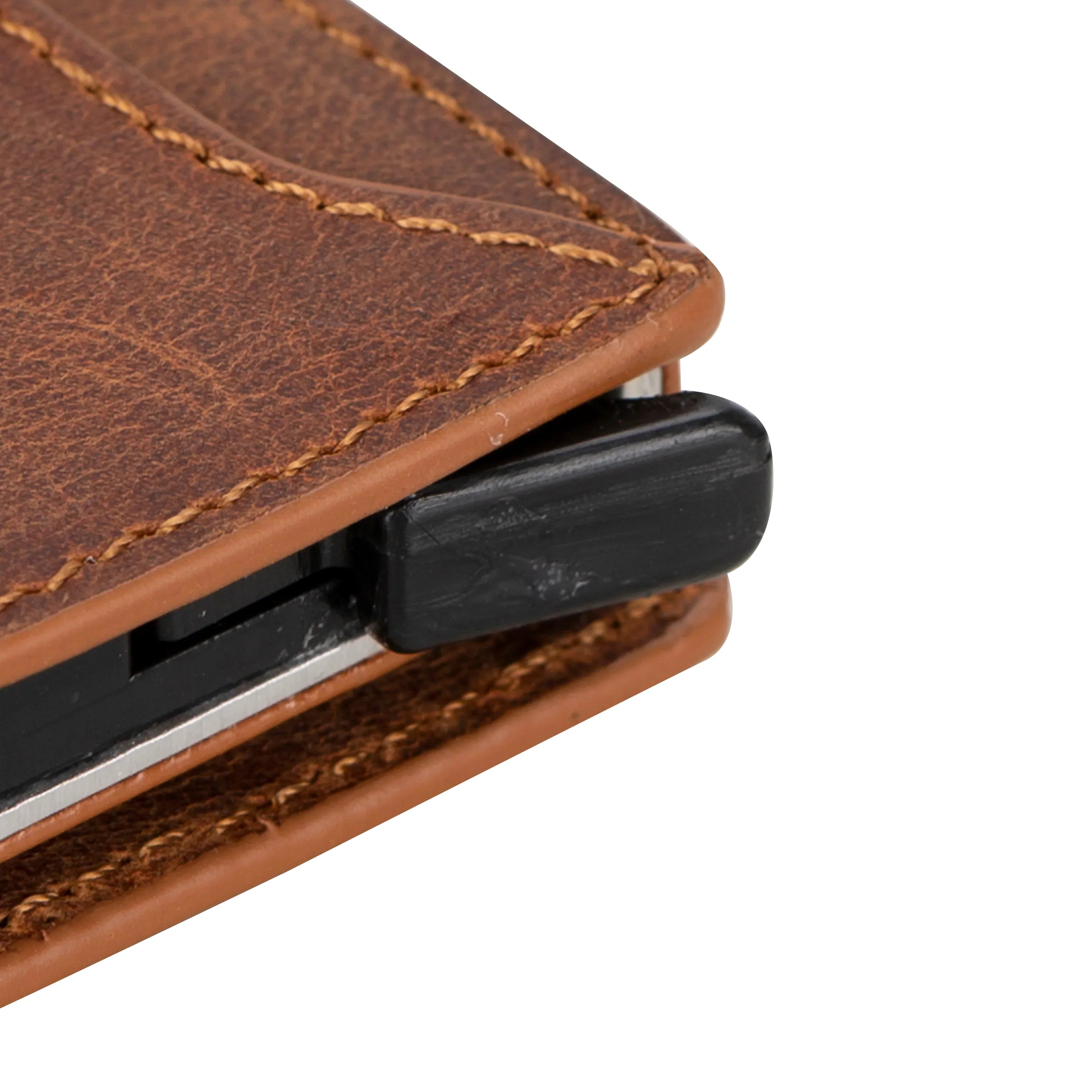 Leather Zip Mechanical Card Holder Bouletta