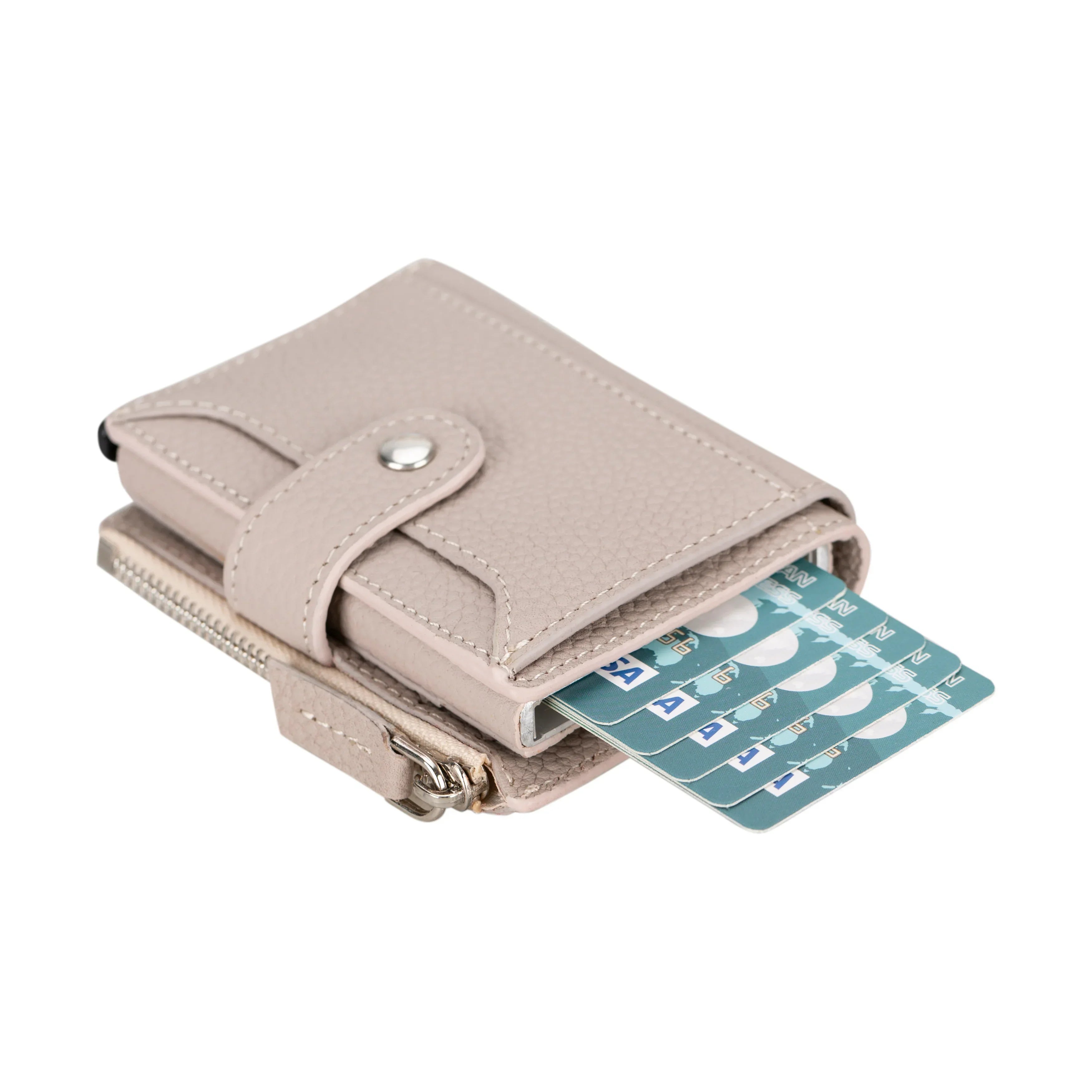 Leather Zip Mechanical Card Holder Bouletta