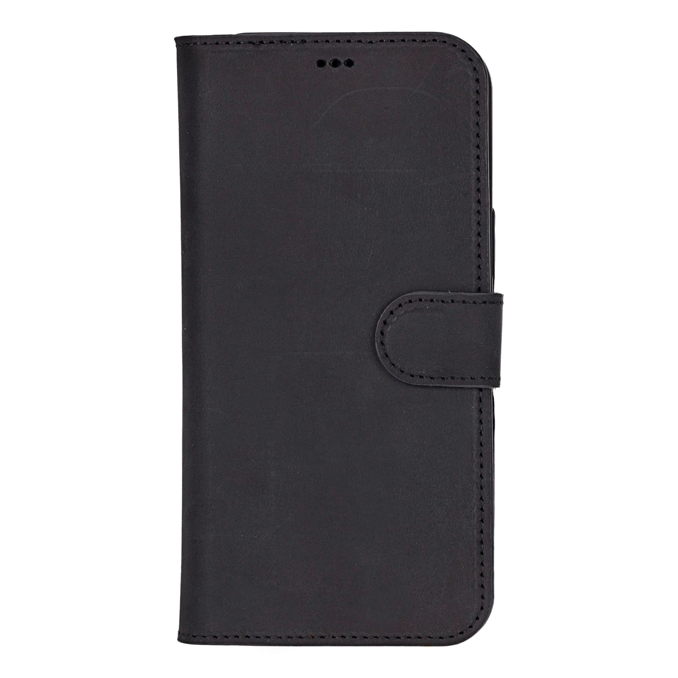 Liluri iPhone 16 Pro Detachable Leather Wallet Case Black Bouletta