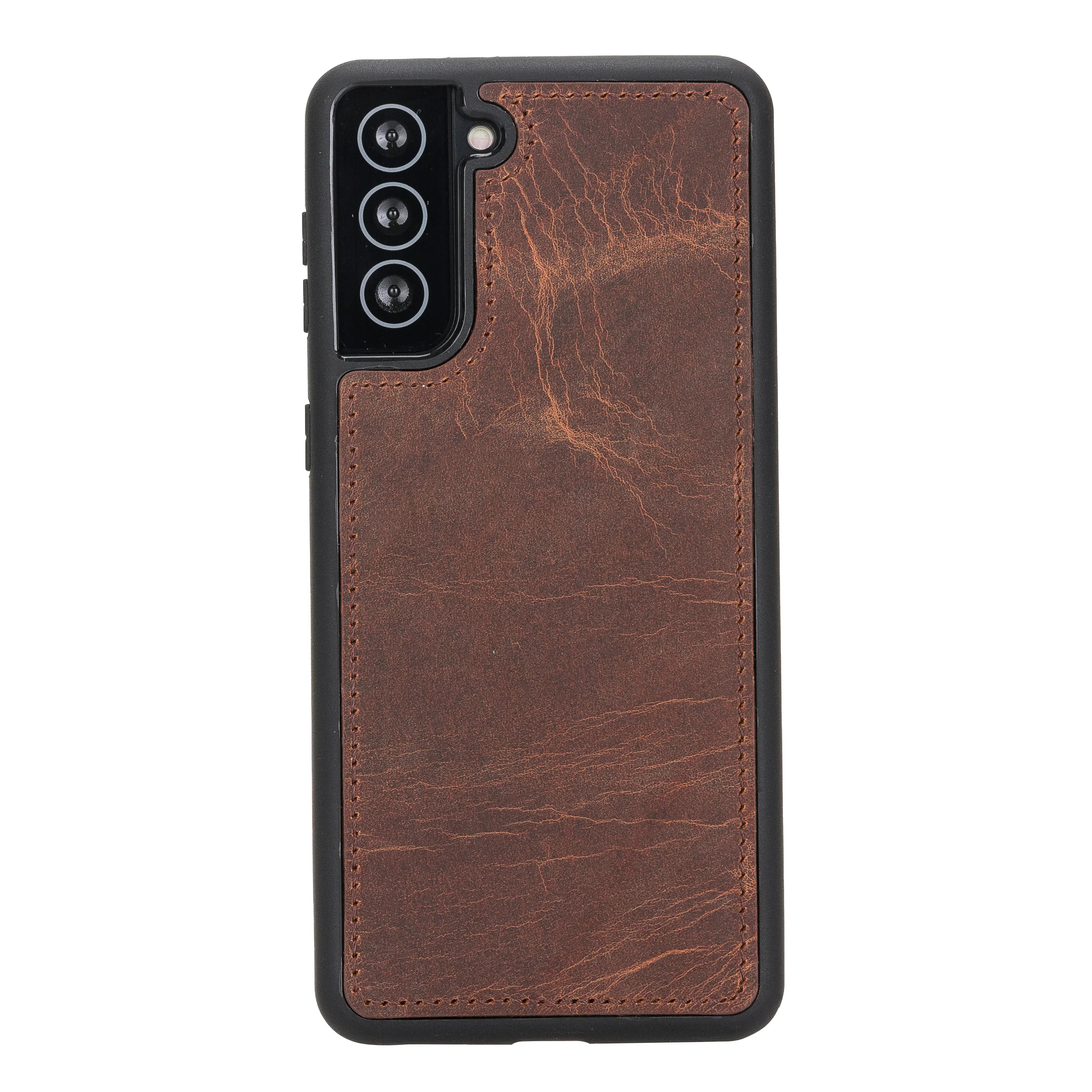 Liluri Samsung Galaxy S21 Plus Detachable Leather Wallet Case Saddle Brown Bouletta