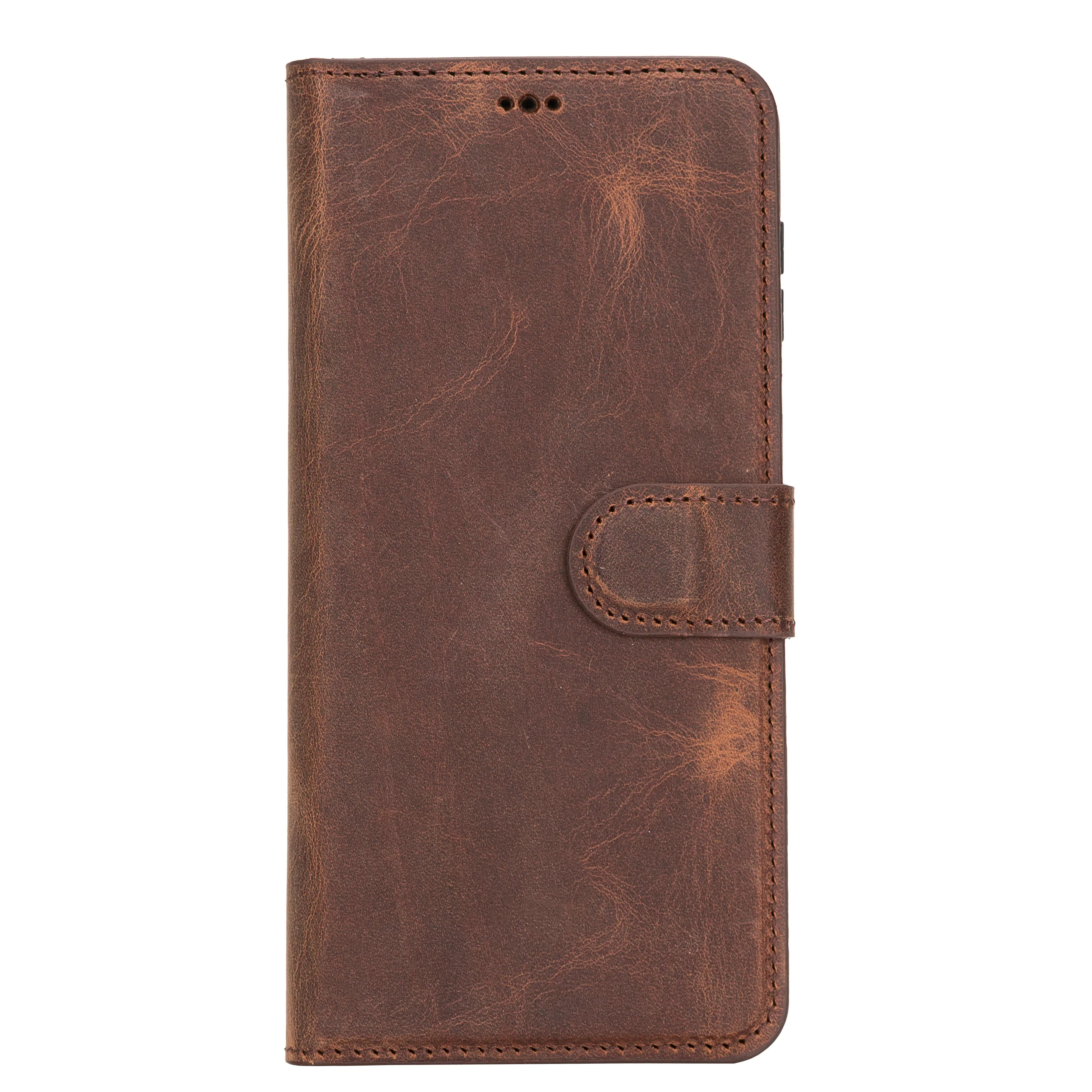 Liluri Samsung Galaxy S21 Plus Detachable Leather Wallet Case Saddle Brown Bouletta