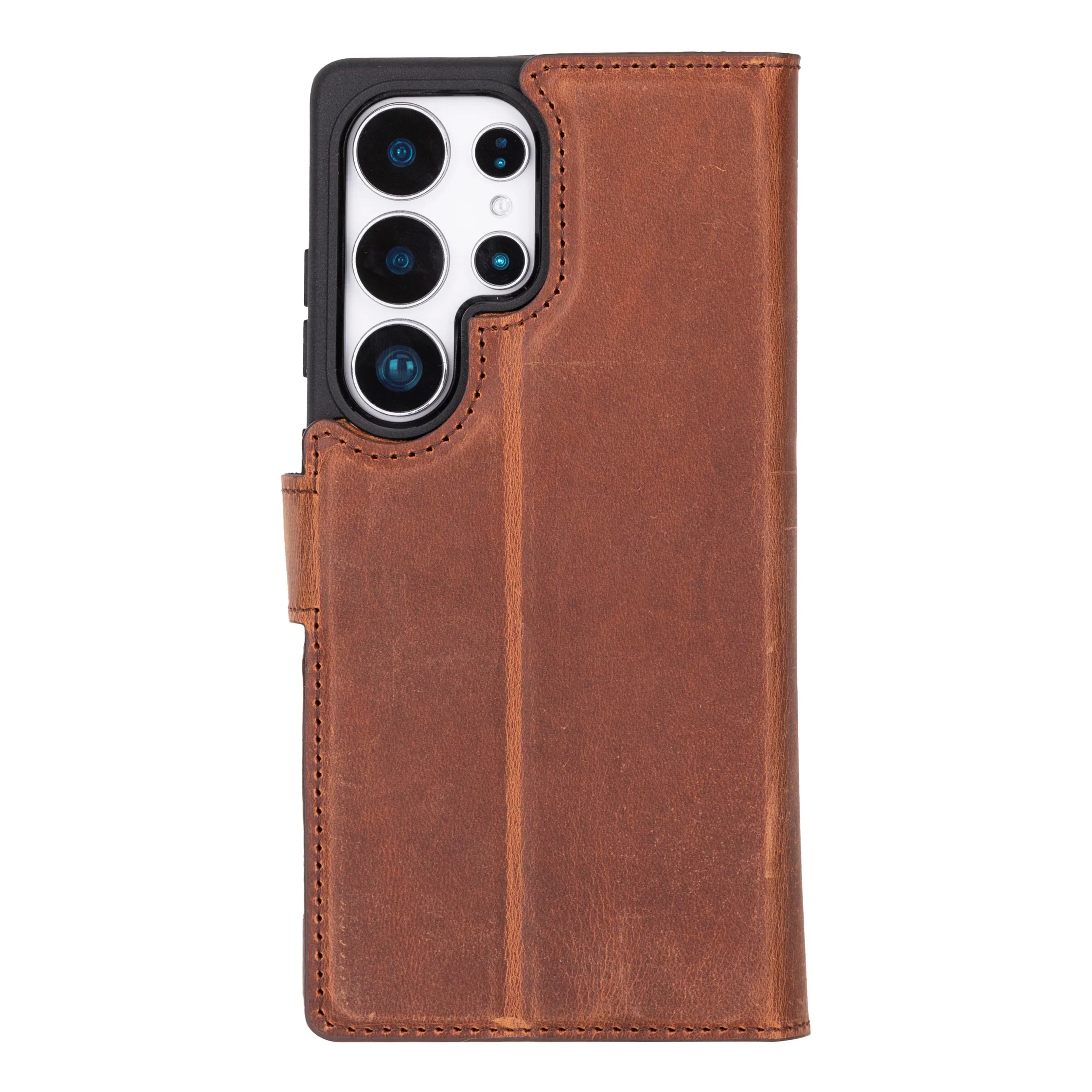 Liluri Samsung Galaxy S25 Ultra Detachable Leather Wallet Case Saddle Brown Bouletta