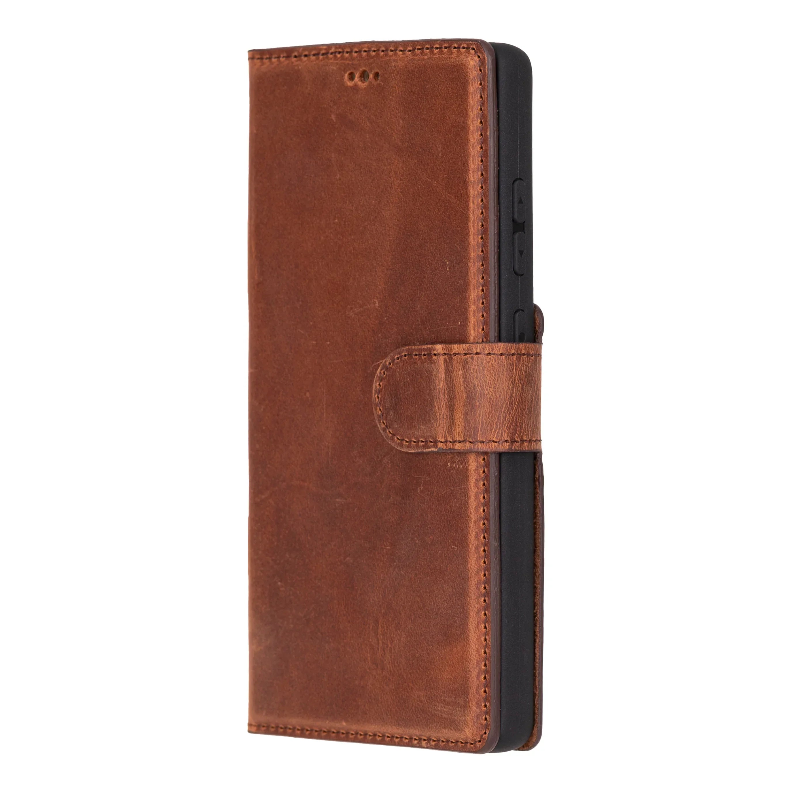 Liluri Samsung Galaxy S25 Ultra Detachable Leather Wallet Case Saddle Brown Bouletta