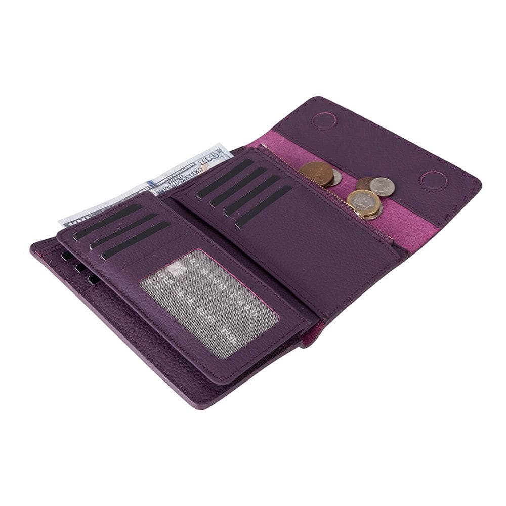 Linea Leather Women's Wallet Pebble Purple Bouletta