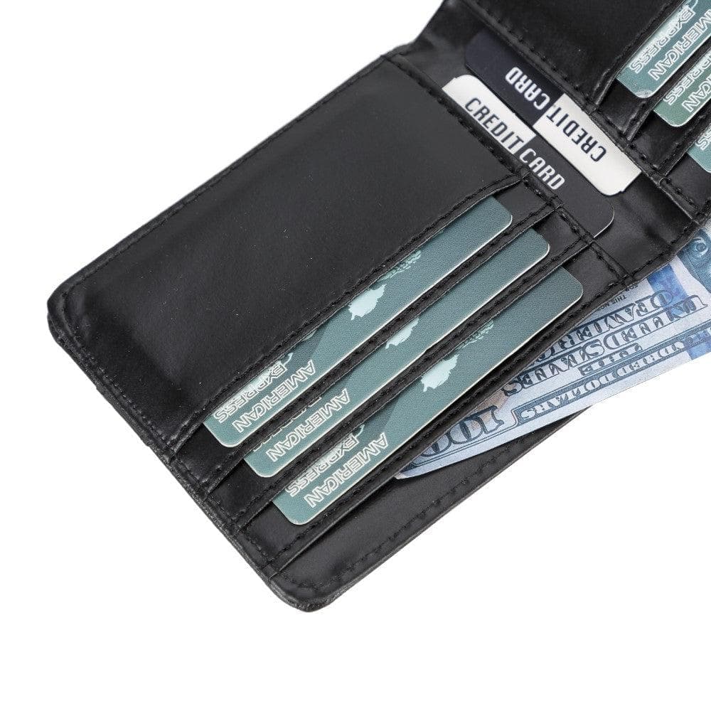 Lio Leather Man Wallet - Black Black Bouletta