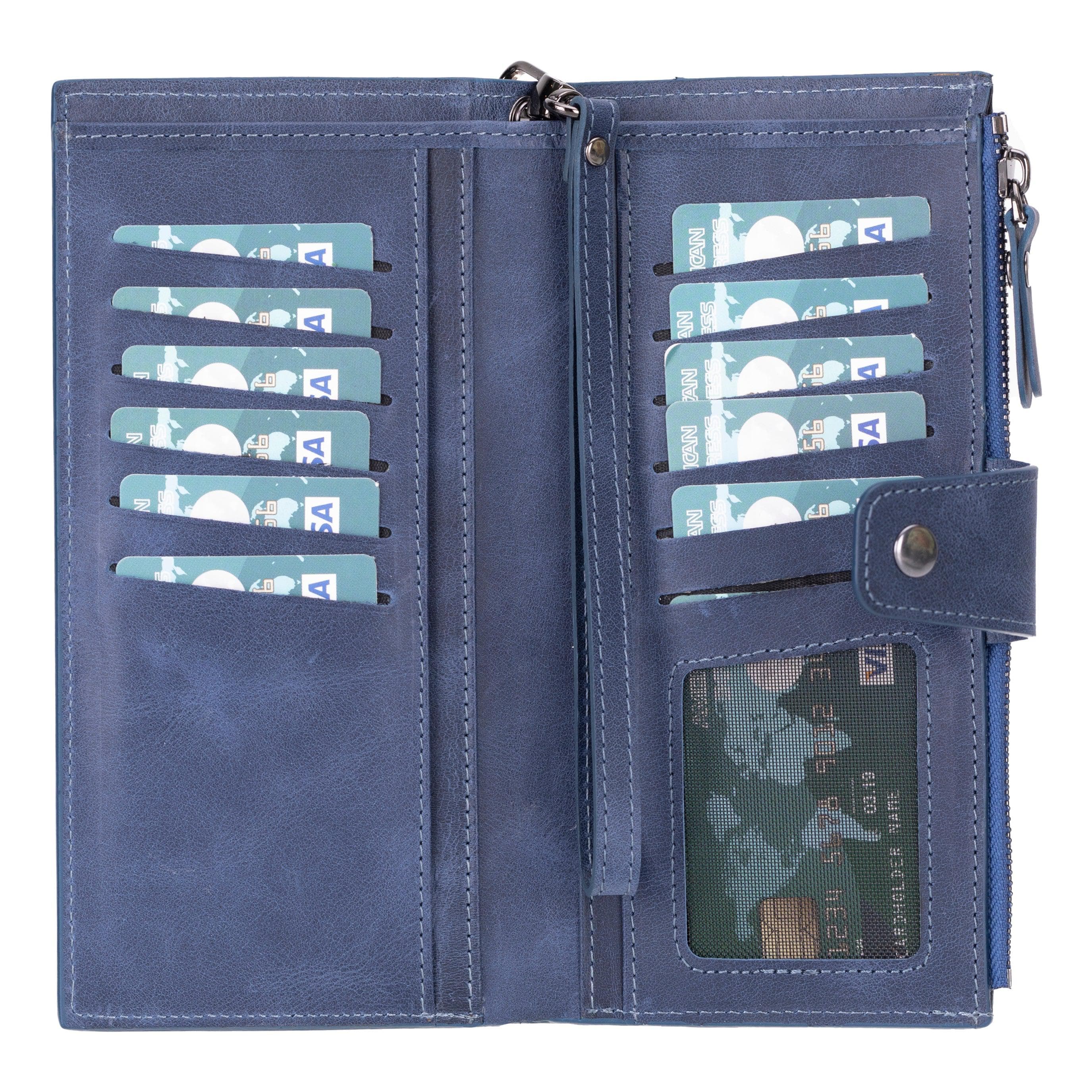 Lozan Hanger Leather Wallet Dark Blue Bouletta