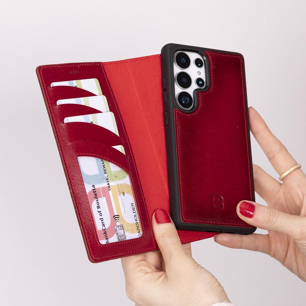 Luxury Handmade Genuine Leather Phone Case for Samsung Galaxy S25 Ultra – Magnetic & Detachable, Unisex Bouletta