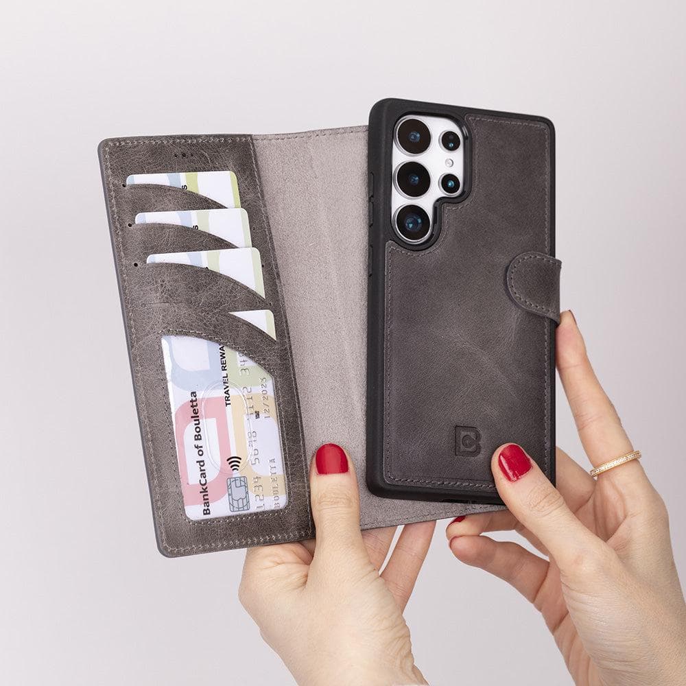 Luxury Handmade Genuine Leather Phone Case for Samsung Galaxy S25 Ultra – Magnetic & Detachable, Unisex Bouletta