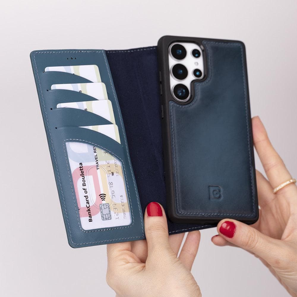 Luxury Handmade Genuine Leather Phone Case for Samsung Galaxy S25 Ultra – Magnetic & Detachable, Unisex Bouletta