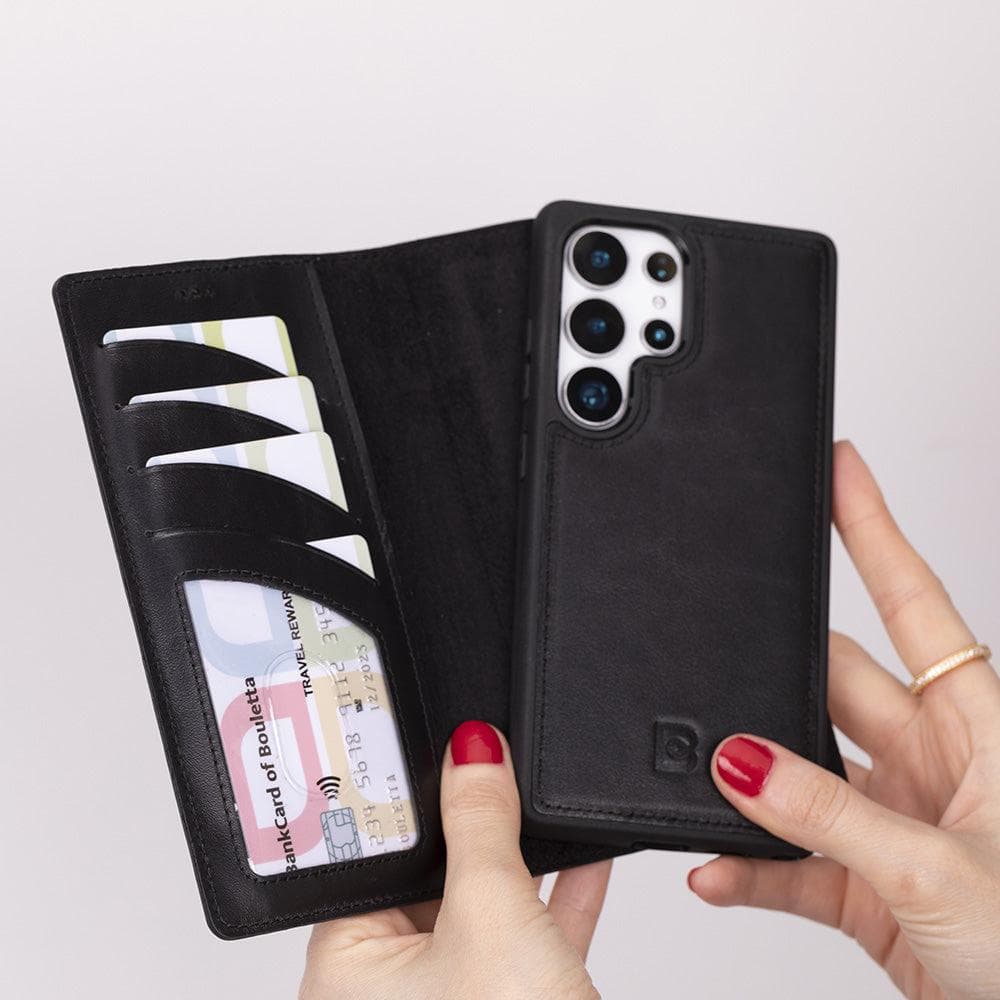 Luxury Handmade Genuine Leather Phone Case for Samsung Galaxy S25 Ultra – Magnetic & Detachable, Unisex Bouletta