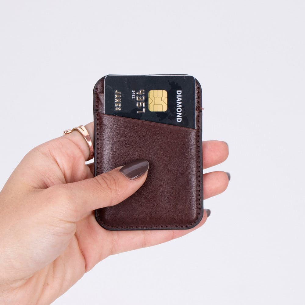 Maggy Fit CC Leather Magnetic Card Holder Espresso Brown Bouletta