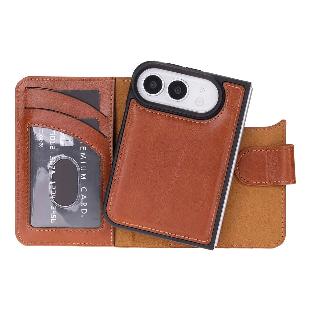 Magic I Phone Duo Leather Detachable Wallet Case Tan Bouletta