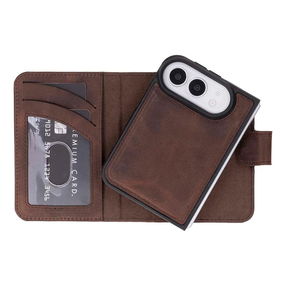 Magic I Phone Duo Leather Detachable Wallet Case Saddle Brown Bouletta