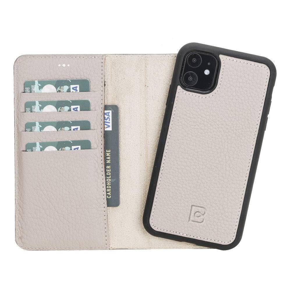 Magic iPhone 11 Series Detachable Genuine Leather Wallet Case - MW iPhone 11 Pro / Floater Sand Bouletta