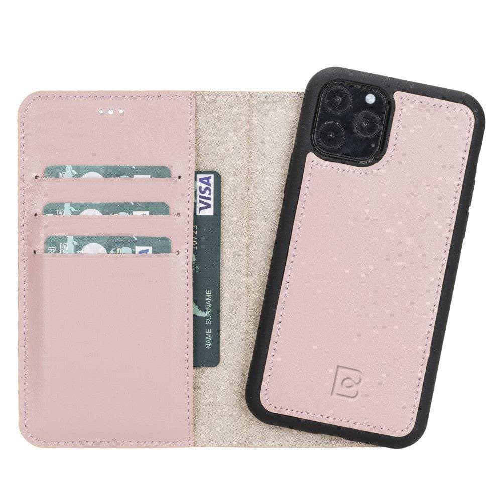 Magic iPhone 11 Series Detachable Genuine Leather Wallet Case - MW iPhone 11 / Nude Pink Bouletta