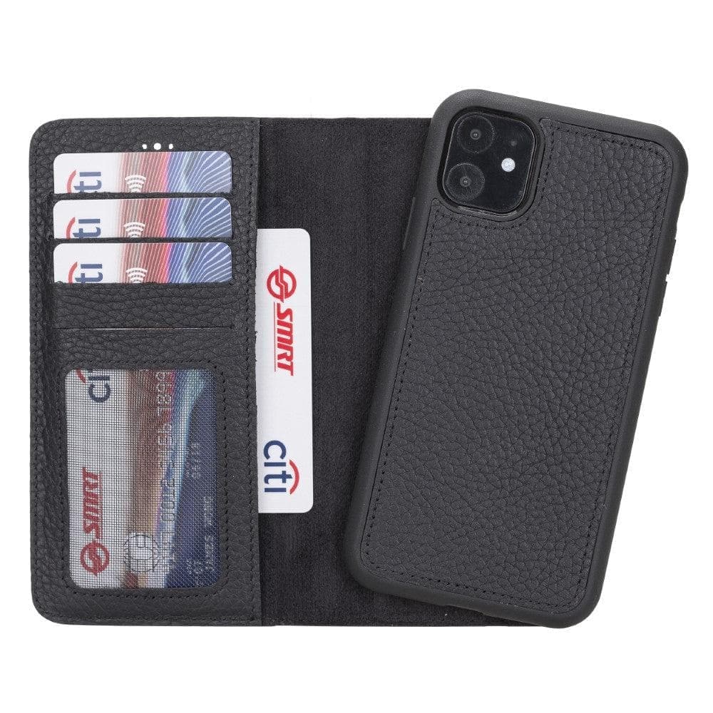 Magic iPhone 11 Series Detachable Genuine Leather Wallet Case - MW Bouletta