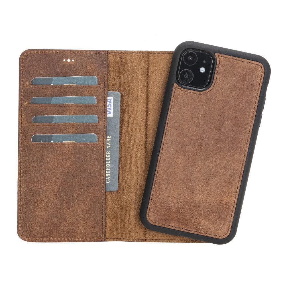 Magic iPhone 11 Series Detachable Genuine Leather Wallet Case - MW Bouletta