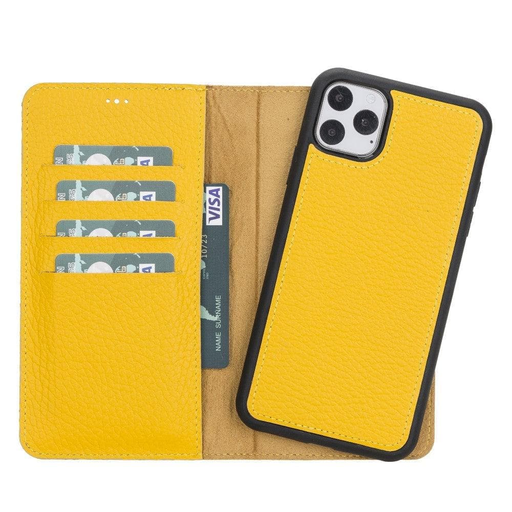 Magic iPhone 11 Series Detachable Genuine Leather Wallet Case - MW Bouletta