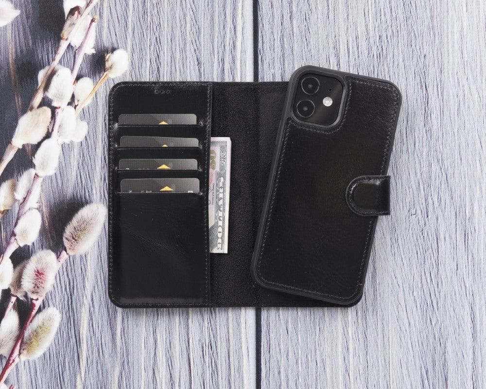 Magic iPhone 12 Series Detachable Genuine Leather Wallet Case - MW Bouletta