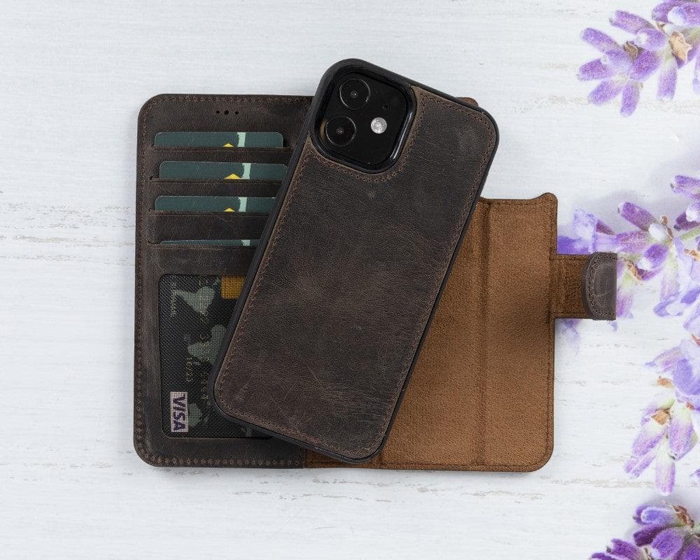 Magic iPhone 12 Series Detachable Genuine Leather Wallet Case - MW Bouletta