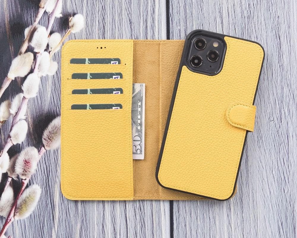Magic iPhone 12 Series Detachable Genuine Leather Wallet Case - MW Bouletta