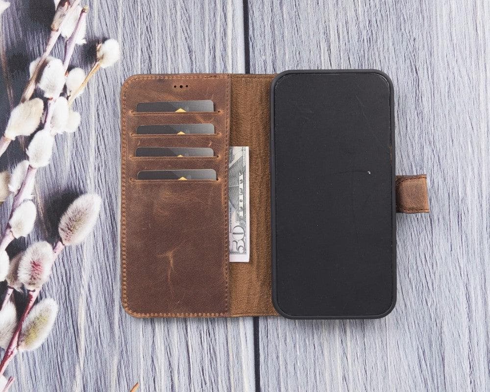 Magic iPhone 12 Series Detachable Genuine Leather Wallet Case - MW Bouletta