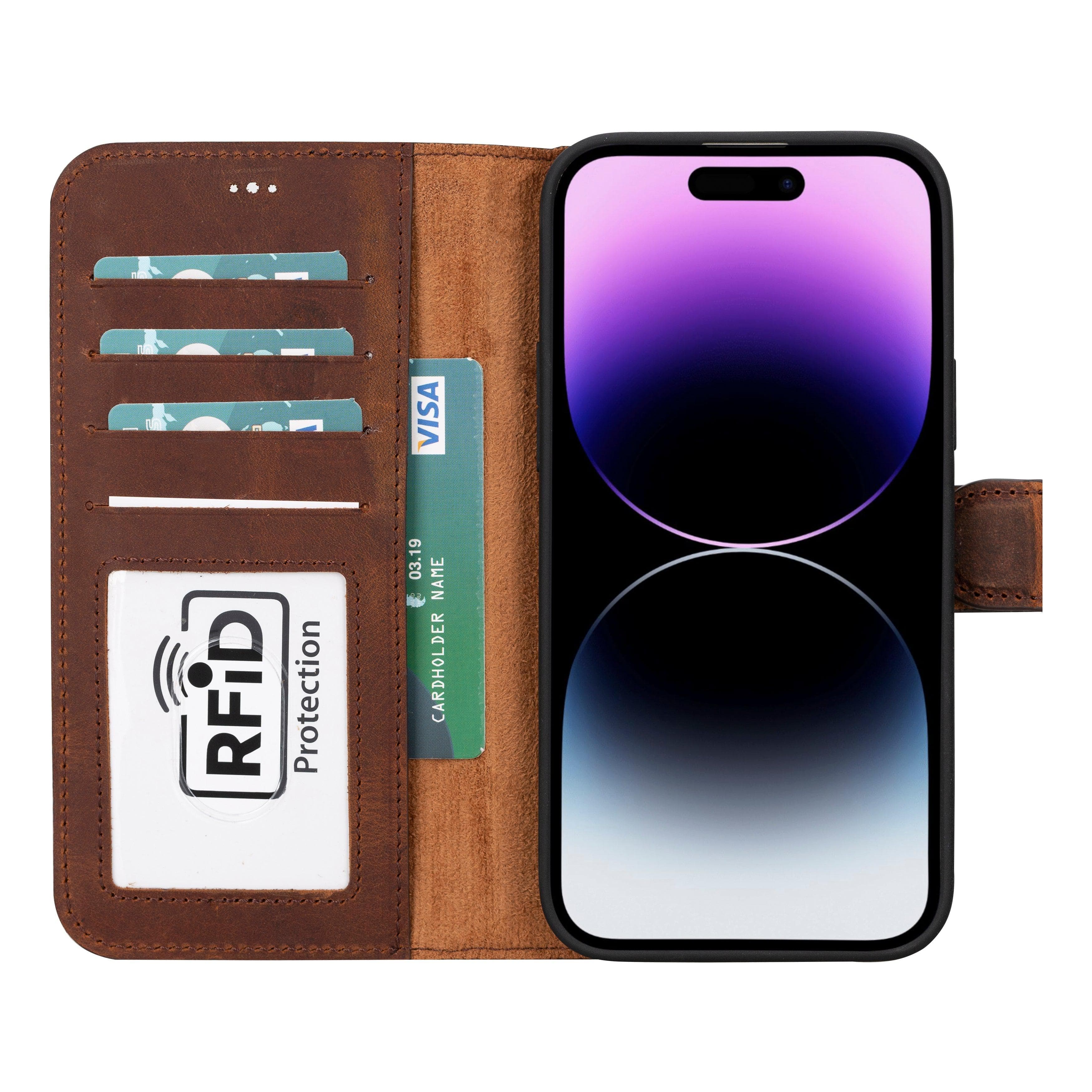 Magic iPhone 16 Detachable Genuine Leather Case Bouletta