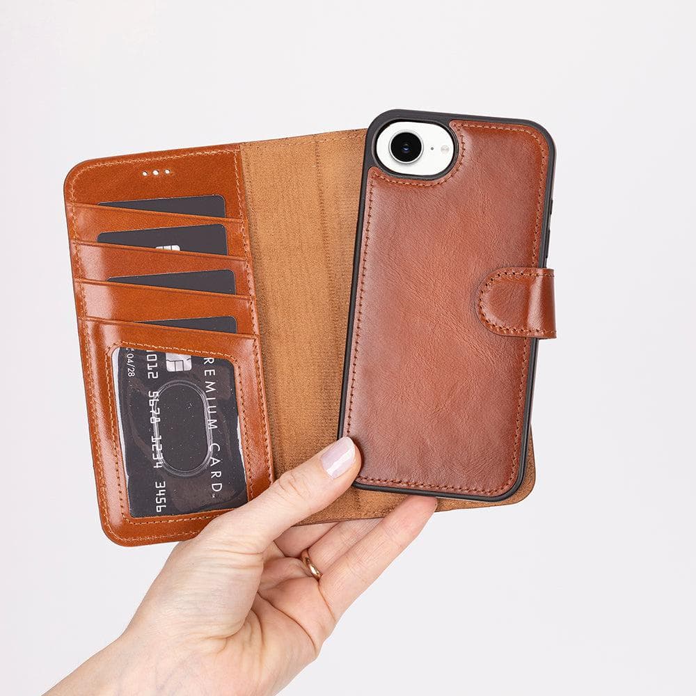 Magic iPhone 16e Detachable Leather Wallet Case Tan Bouletta