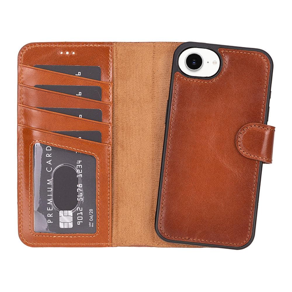 Magic iPhone 16e Leather Detachable Wallet Case Tan Bouletta