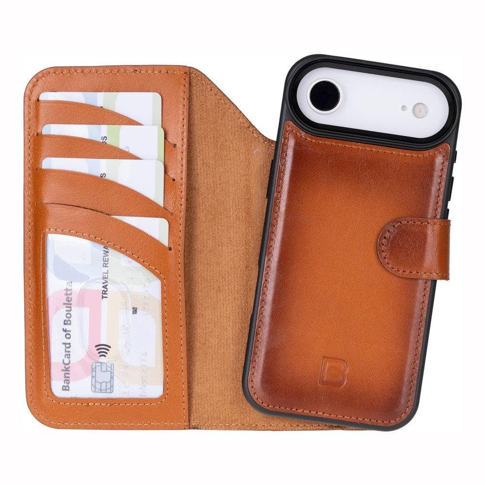 Magic iPhone 17 Air Detachable Leather Wallet Case Tan Bouletta
