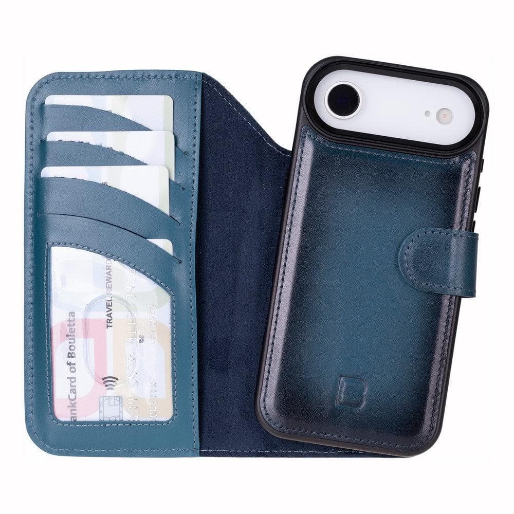 Magic iPhone 17 Air Detachable Leather Wallet Case Blue Bouletta