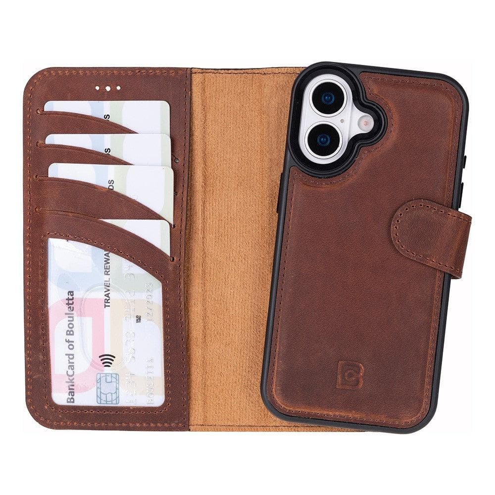 Magic iPhone 17 Detachable Leather Wallet Case Saddle Brown Bouletta