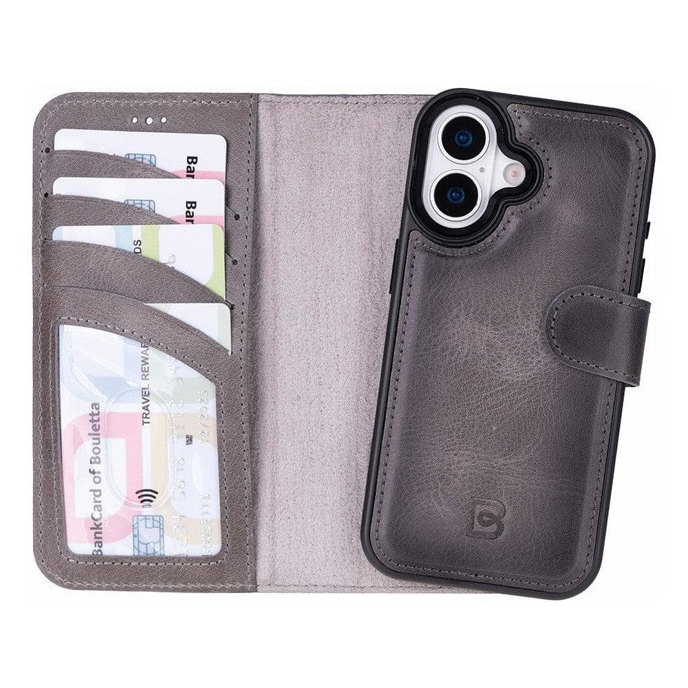 Magic iPhone 17 Detachable Leather Wallet Case Gray Bouletta