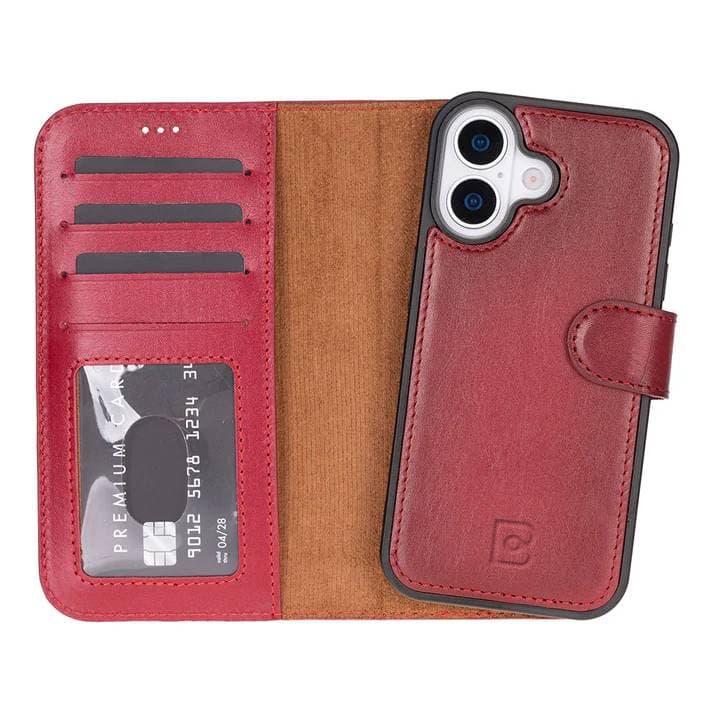 Magic iPhone 17 Leather Detachable Wallet Case Red Bouletta