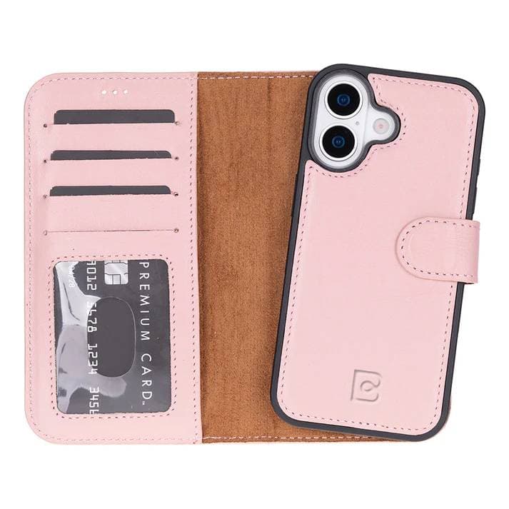 Magic iPhone 17 Leather Detachable Wallet Case Pink Bouletta