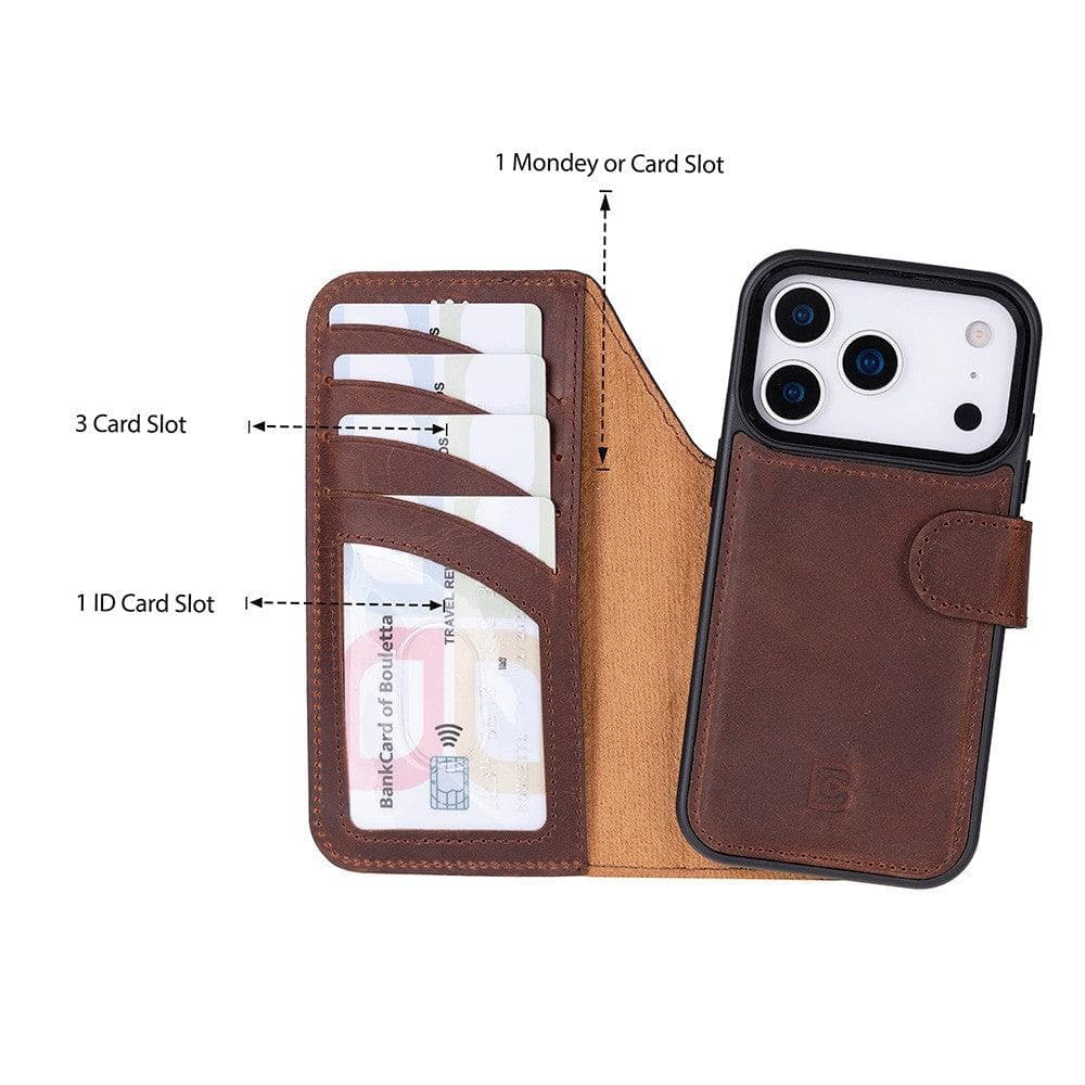 Magic iPhone 17 Pro Detachable Leather Wallet Case Bouletta