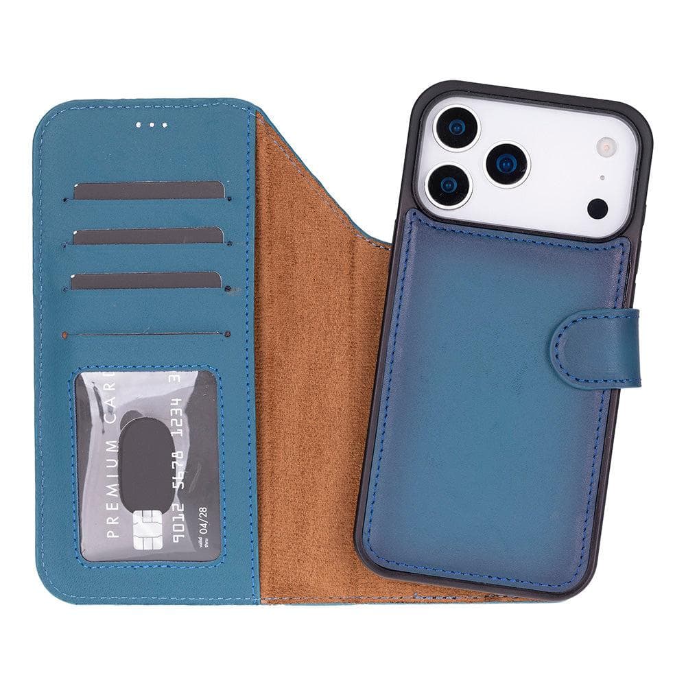 Magic iPhone 17 Pro Max Detachable Leather Wallet Case Blue Bouletta