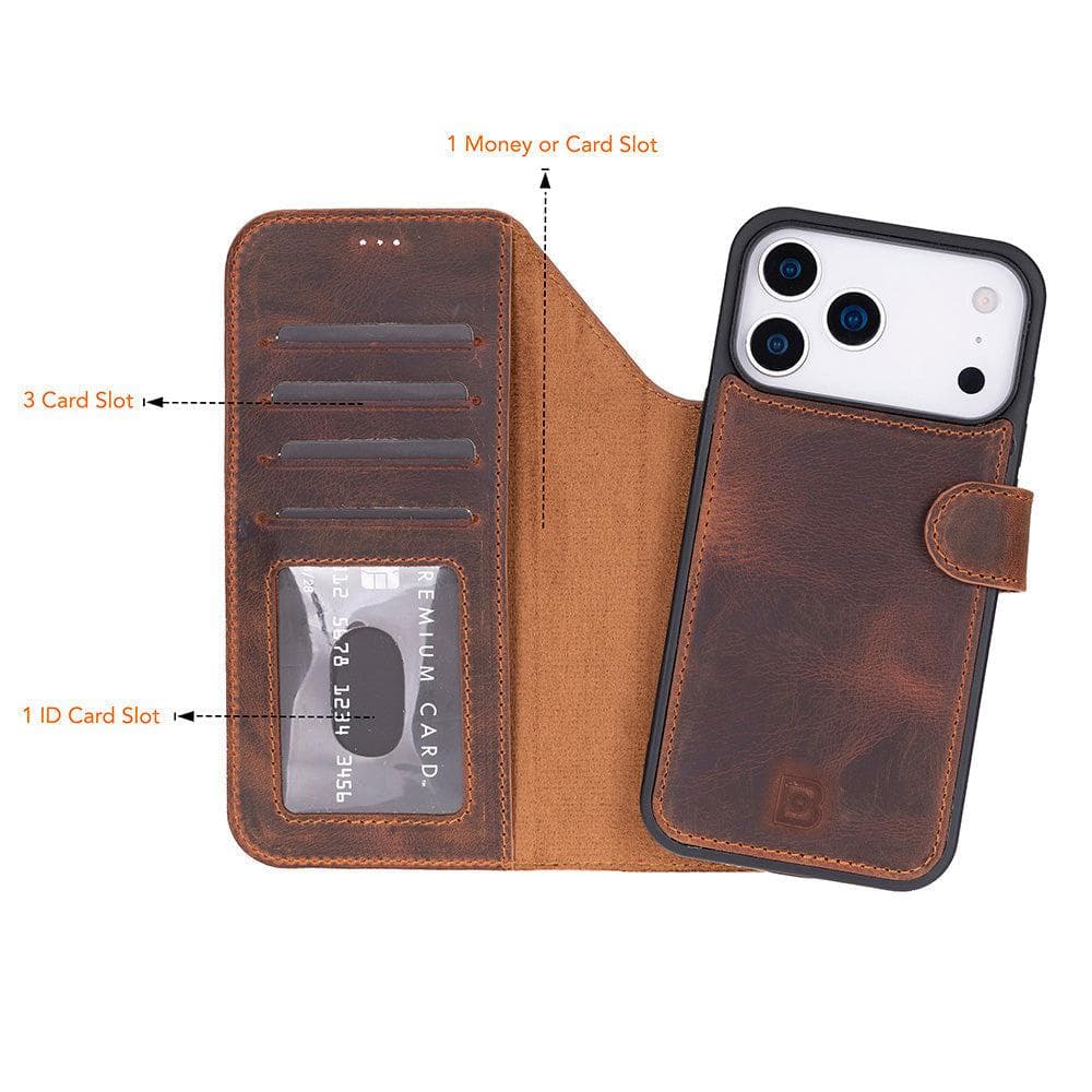 Magic iPhone 17 Pro Max Detachable Leather Wallet Case Bouletta