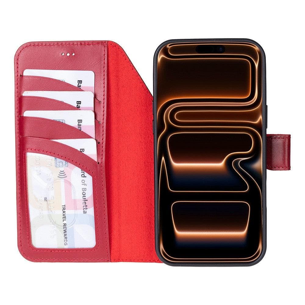 Magic iPhone 17 Pro Max Detachable Red Leather Wallet Case Bouletta